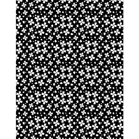 Illusion- Floral Grid Black
