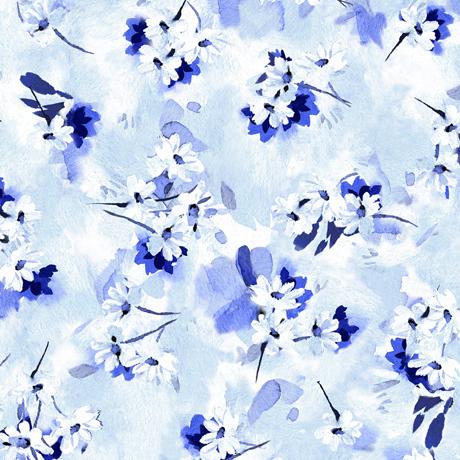 Blossoms of Blue- Watercolor Flowers