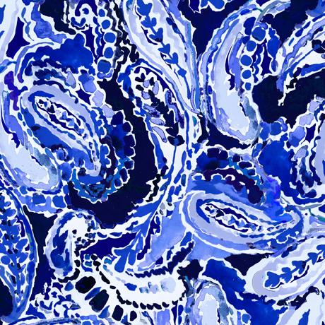 Blossoms of Blue- Watercolor Paisley