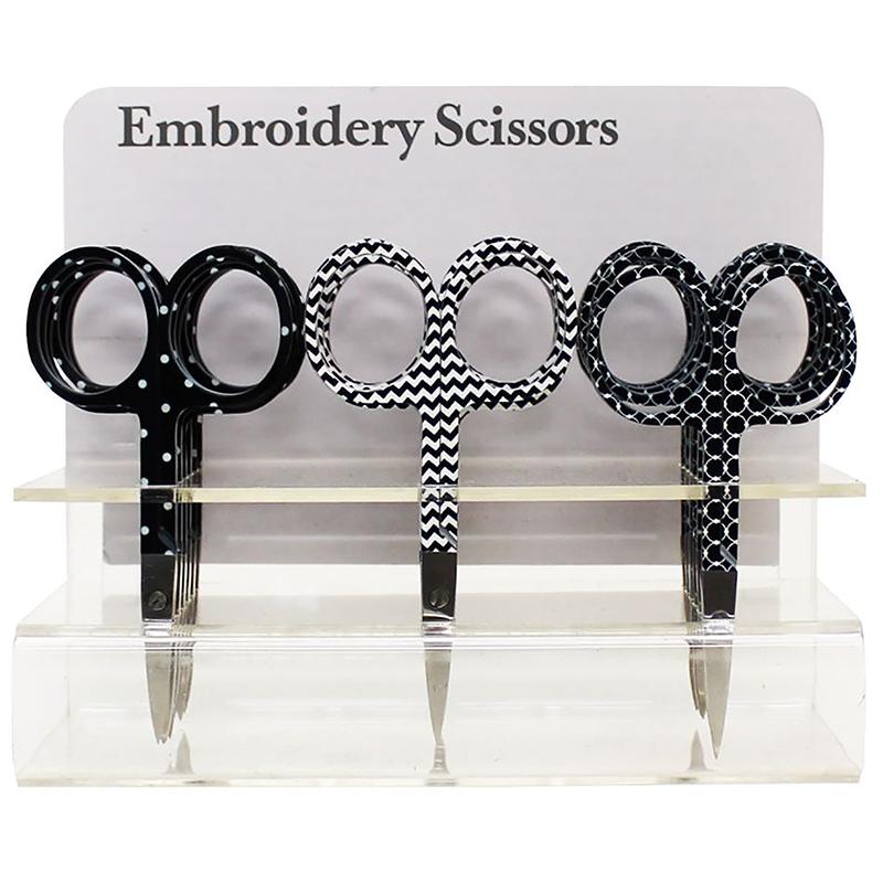 Embroidery Scissors 3.75" Black & White