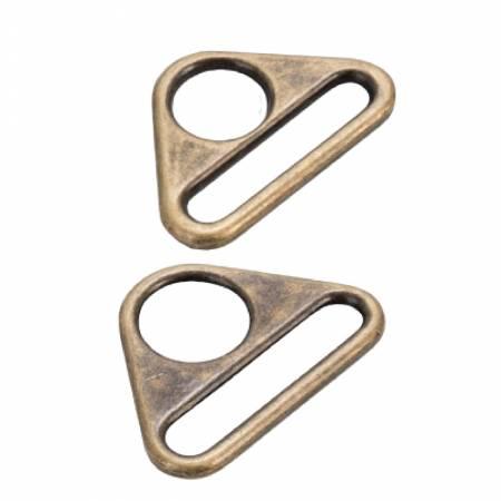 Triangle Ring Flat 1-1/2in Antique Brass (Set of Two)