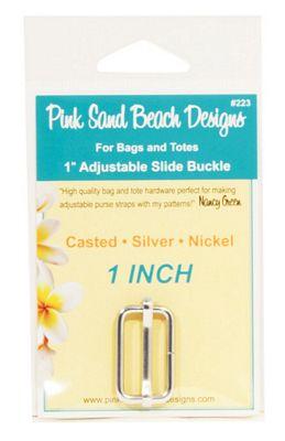 Adjustable Slide Buckle - 1in Silver Nickel