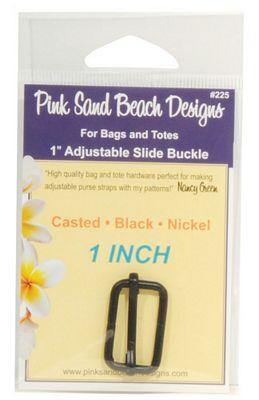 Adjustable Slide Buckle - 1in Black Nickel