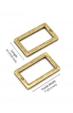 Rectangle Ring Flat 1in Antique Brass (Set Of Two)