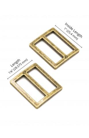 Slider Widemouth Flat 1in Antique Brass (Set of Two)