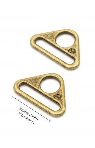 Triangle Ring Flat 1in Antique Brass (Set Of Two)