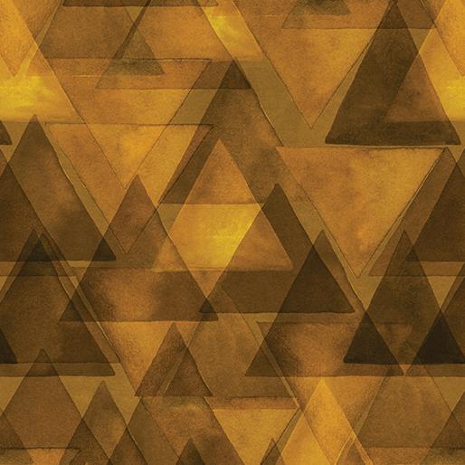 WATERCOLOR GEOMETRY RAINING TRIANGLES-GOLD
