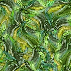 Windswept- Watercolor Abstract Green